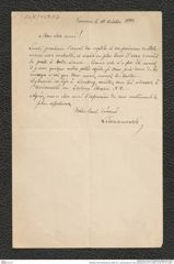 Nachlass Franz Steindachner, Brief von L. Sarzanowski an Franz Steindachner (18.10.1887), Inv.Nr. 437.07, Seite 1